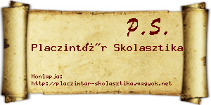 Placzintár Skolasztika névjegykártya
